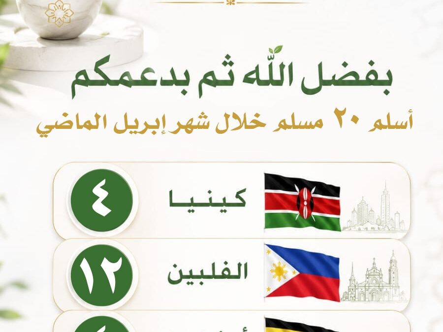 إسلام عدد 20 مسلم جديد خلال شهر ابريل